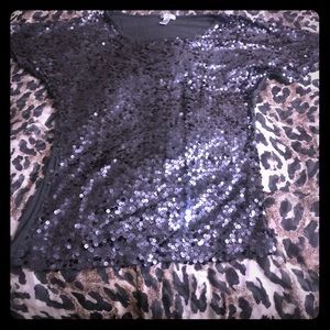 Sequins figure flattering Gray Top